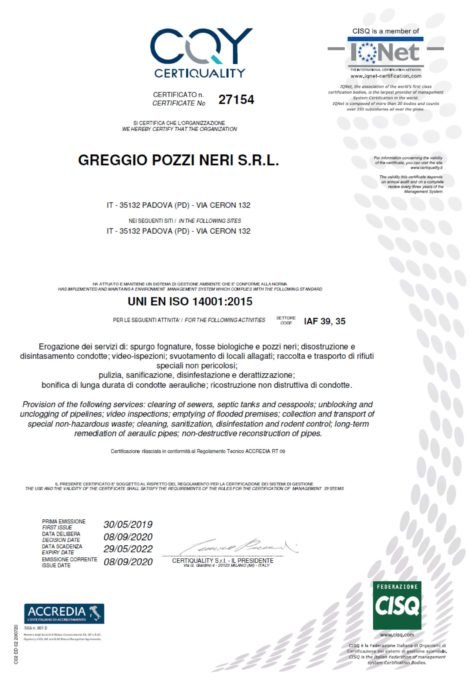 certiquality 14001_2020 greggio